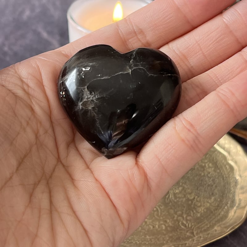 29☆❁¨̮プロフお読みください✧︎*。様　高品質　モリオン　ぷっくりハート　握り石 29☆❁¨̮プロフお読みください✧︎*。様 高品質 モリオン