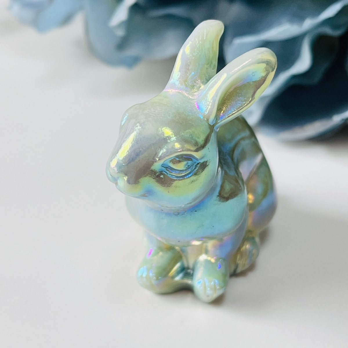 ★りぃま★ グリーン／水色 うさぎ6点 グリーンオーラ翡翠 うさぎ | Crystal shop Mayria