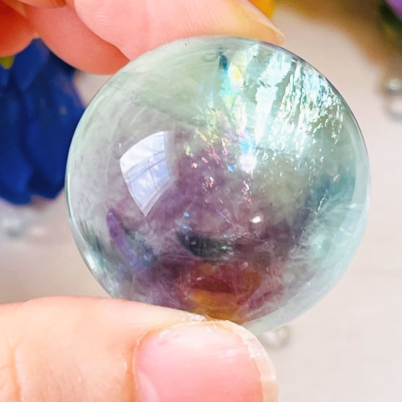 美しい虹🌈 ハイクオリティ フローライト スフィア | Crystal shop Mayria