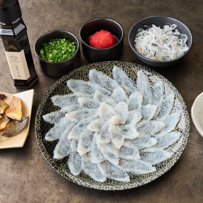 とらふぐ刺身(2人前 25㎝皿) | ふぐたく-ふぐ乃小川通販サイト-