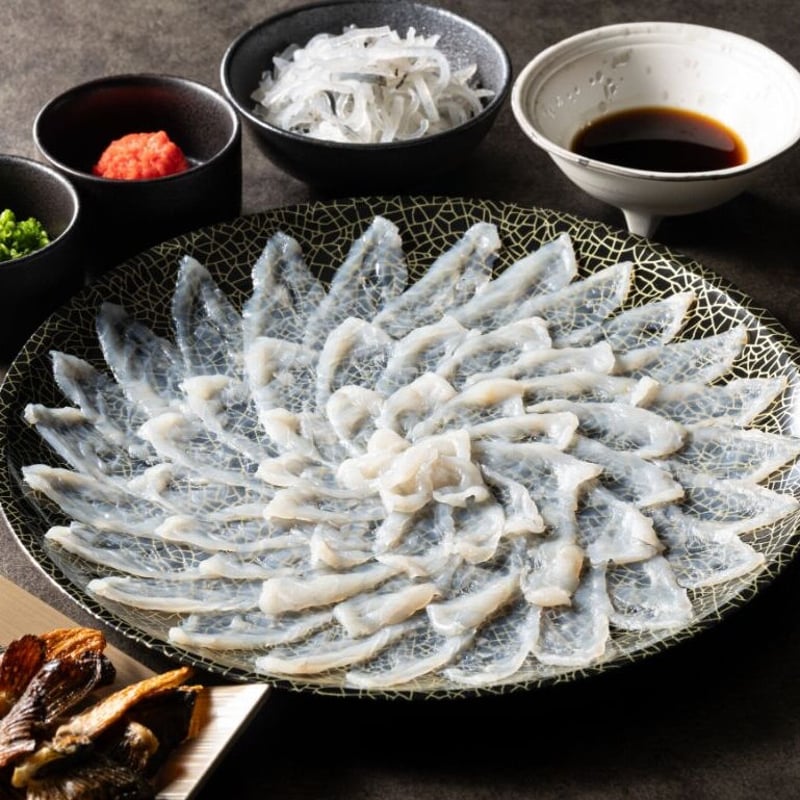 とらふぐ刺身(3人前 30㎝皿) | ふぐたく-ふぐ乃小川通販サイト-