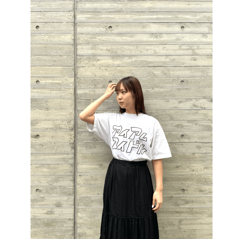 アイアムアイドル シンプルカタカナロゴTシャツ【white