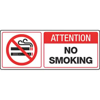 6x14プラスチックフェンスサイン【ATTEN NO SMOKING】
