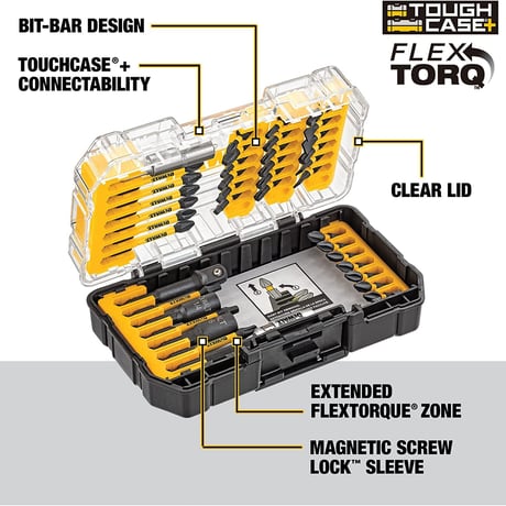 DEWALT デウォルト Screwdriver Bit Set, Impact Ready, FlexTorq, 40-Piece