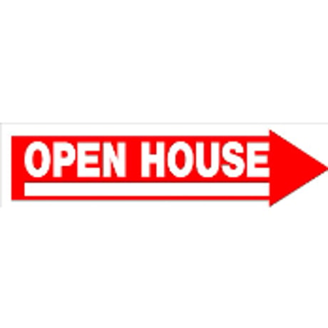 Hillman(ヒルマン) Open House Arrow Sign オープンハウスサインプレート 6x24 Inches 1-Sign
