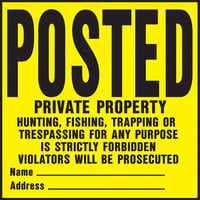 HY-KO 11x11HeavyDutyプラスチックサイン【POSTED PRIVATE PROPERTY】
