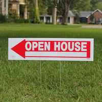 Hillman(ヒルマン) Open House Arrow Sign オープンハウスサインプレート 6x24 Inches 1-Sign