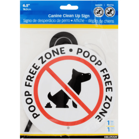 Hillman (ヒルマン)CANINE CLEAN UP SIGN WITH STAKE (6-1/2") ペット糞害防止サイン