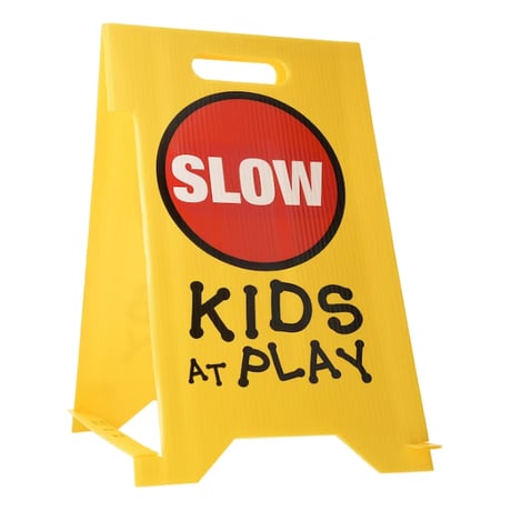 Hillman(ヒルマン) サインボード SLOW KIDS AT PLAY 子供が遊んでいます  20-in x 10-in