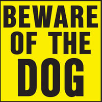 HY-KO 11x11HeavyDutyプラスチックサイン【BEWARE OF DOG】