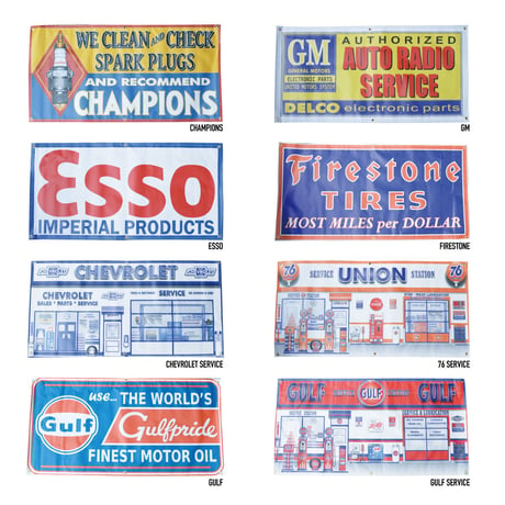 GARAGE BANNER  / ガレージ バナー GULF/ESSO/FIRESTONE/CHAMPIONS/GM/MCDONALDS/COCA-COLA/FORD