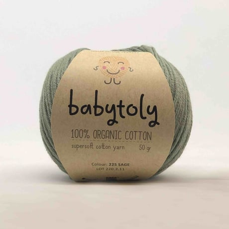 【毛糸】100% Organic Cotton Yarn - SAGE / babytoly