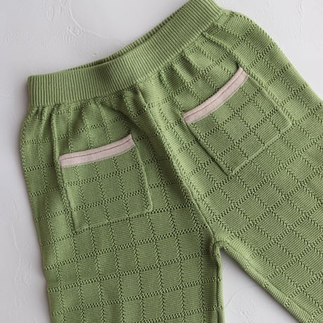 CHECKBOARD TROUSERS (WIDE LEG SHAPE, ANKLE LENGTH)/ knit planet