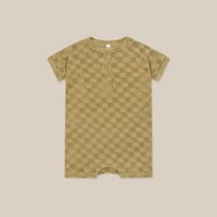 Dusky Checkerboard Terry Beach Romper / organic zoo