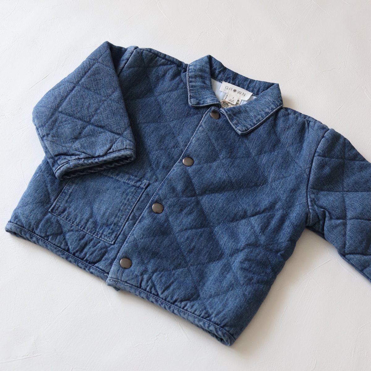 ラスト1点】QUILTED HEMP DENIM JACKET - DENIM /GROWN