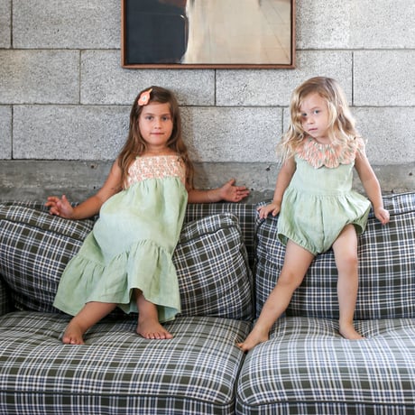 Cordelia Romper - Sage/ Sunset - / kalinka