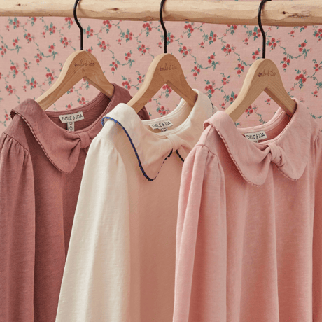 organic cotton bow-neck T-shirt - violet - / Emile et Ida