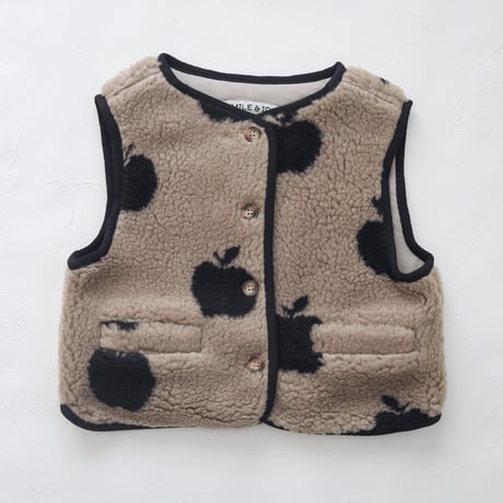 【ラスト１点】Grey apple sherpa sleeveless jacket / Emile et Ida