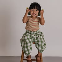 Dill Gingham Resort Pants / organic zoo