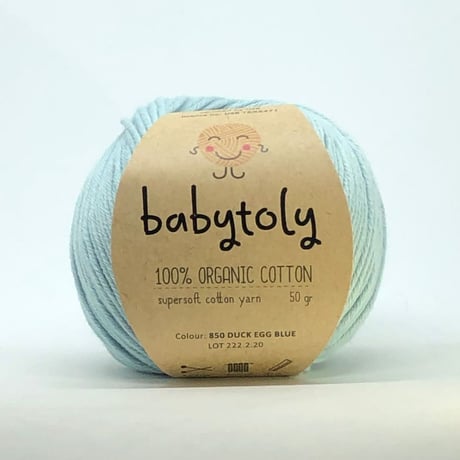【毛糸】100% Organic Cotton Yarn - DUCK EGG BLUE / babytoly