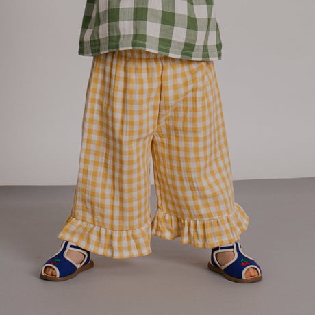 Honeycomb Gingham Frill Culottes / organic zoo