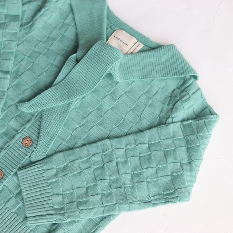 COLLAR CARDIGAN -PASTEL GREEN- / knit planet