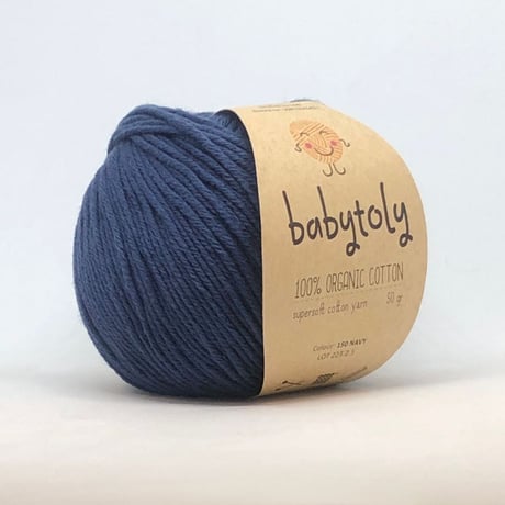 【毛糸】100% Organic Cotton Yarn - NAVY / babytoly