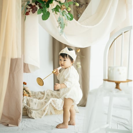 【ラスト１点★再入荷】THE ROSE ROMPER - Parisian cream Sparkle  / Littie Stories of You
