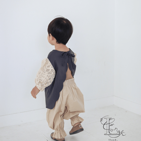 ☑️" ÉTOILE " set up Blouse (Charcoal) / llonk.