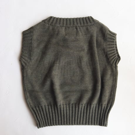 FLORET VEST -WOOD GREEN- / knit planet