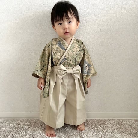 【納期:1〜2週間で発送】袴は4色から選べます。Hand made オリジナル袴 "Anemone Beige" / pieni kukka