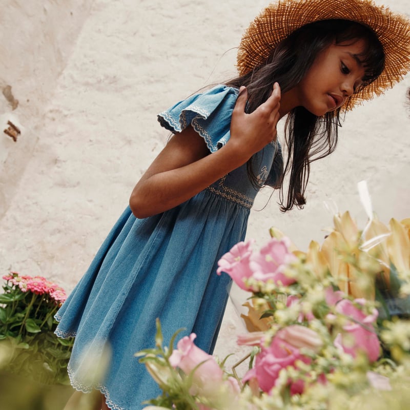 ROBE BRODE DENIM / Emile et Ida | nermie - Baby