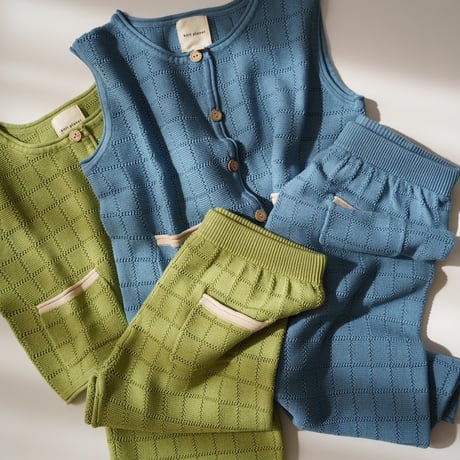 CHECKBOARD TROUSERS (WIDE LEG SHAPE, ANKLE LENGTH)/ knit planet