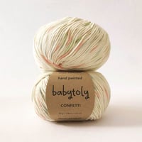 【毛糸】100% Peruvian Pima Cotton Yarn - Pastel rainbow (confetti) / babytoly