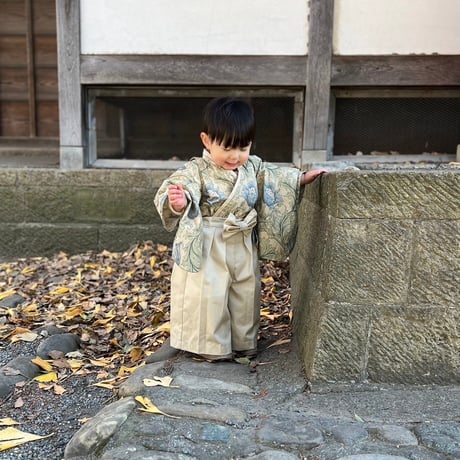 【納期:1〜2週間で発送】袴は4色から選べます。Hand made オリジナル袴 "Anemone Beige" / pieni kukka