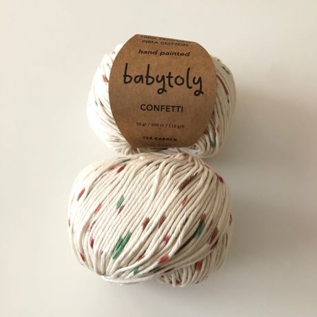 【毛糸】100% Peruvian Pima Cotton Yarn - Tea garden  (confetti) / babytoly