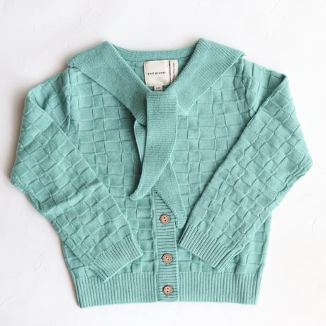 COLLAR CARDIGAN -PASTEL GREEN- / knit planet