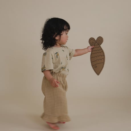 【ラスト１点】Grid Check Frill Culottes Wheat / organic zoo