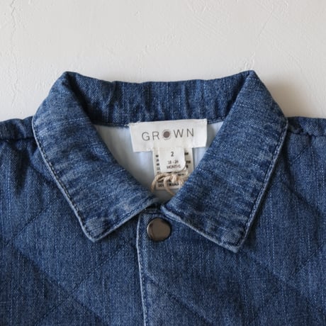 【ラスト１点】QUILTED HEMP DENIM JACKET - DENIM /GROWN