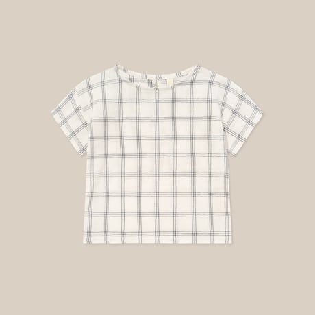 Navy Window Check Boxy T-shirt / organic zoo