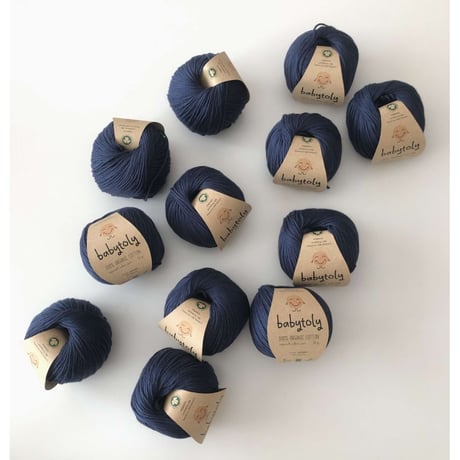 【毛糸】100% Organic Cotton Yarn - NAVY / babytoly