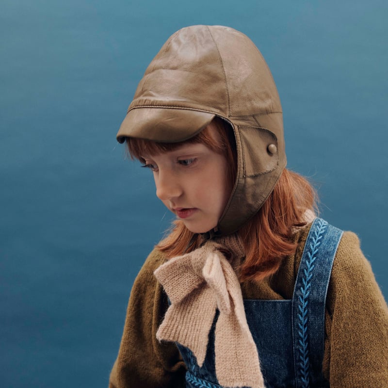 ラスト1点】【KIDS】 Blue denim embroidered overalls /