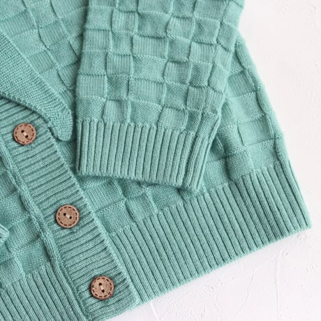 COLLAR CARDIGAN -PASTEL GREEN- / knit planet