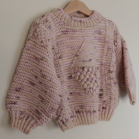 ✴︎nermie限定★マーブル編み 《ニット》 Diamond Alan Sweater  【STRAWBERRY COOKIE  - nermie original color -】