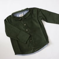 LOUIS Shirt small round collar“ Velvet green ” / Loir paris