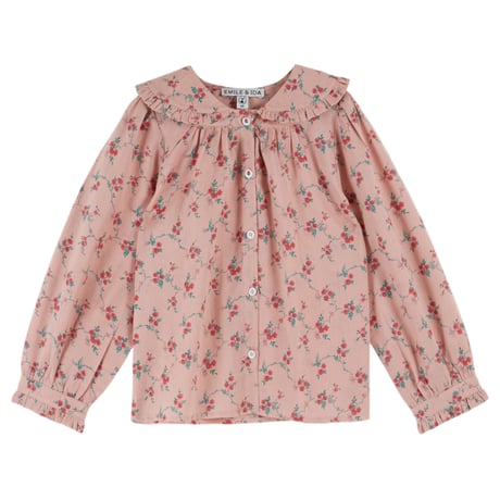 Pink blouse with red flowers / Emile et Ida