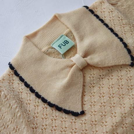 Pointelle  Polo - WHEAT -/ FUB