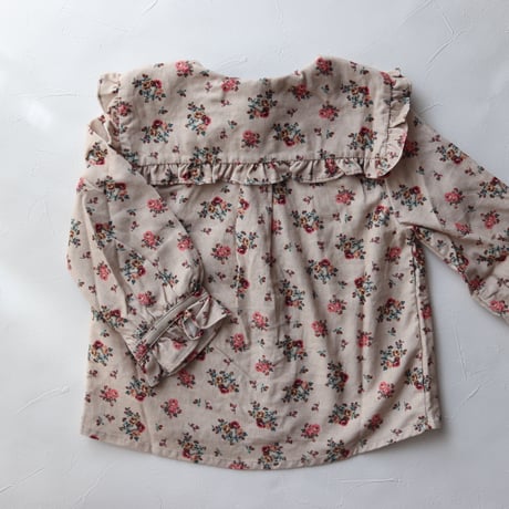 Top CAPUCINE 【Pink flowers corduroy】 / Loir paris
