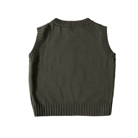 FLORET VEST -WOOD GREEN- / knit planet