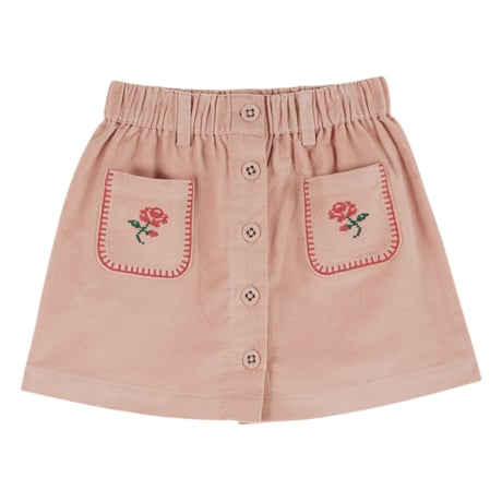 Pink velvet cross-stitch skirt / Emile et Ida